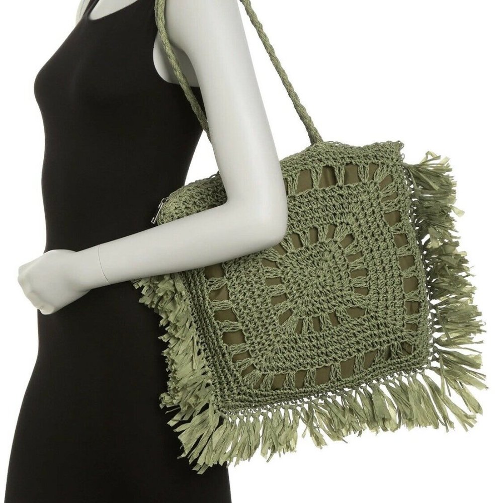 Most Wanted USA Seagrass Woven Tote Straw Shoulder Bag